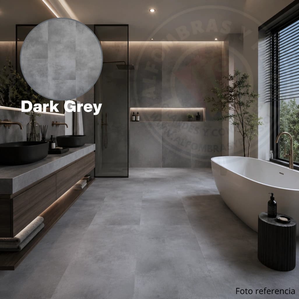 Piso Vinilico SPC Absolut Dark Grey 6.5mm 30x60