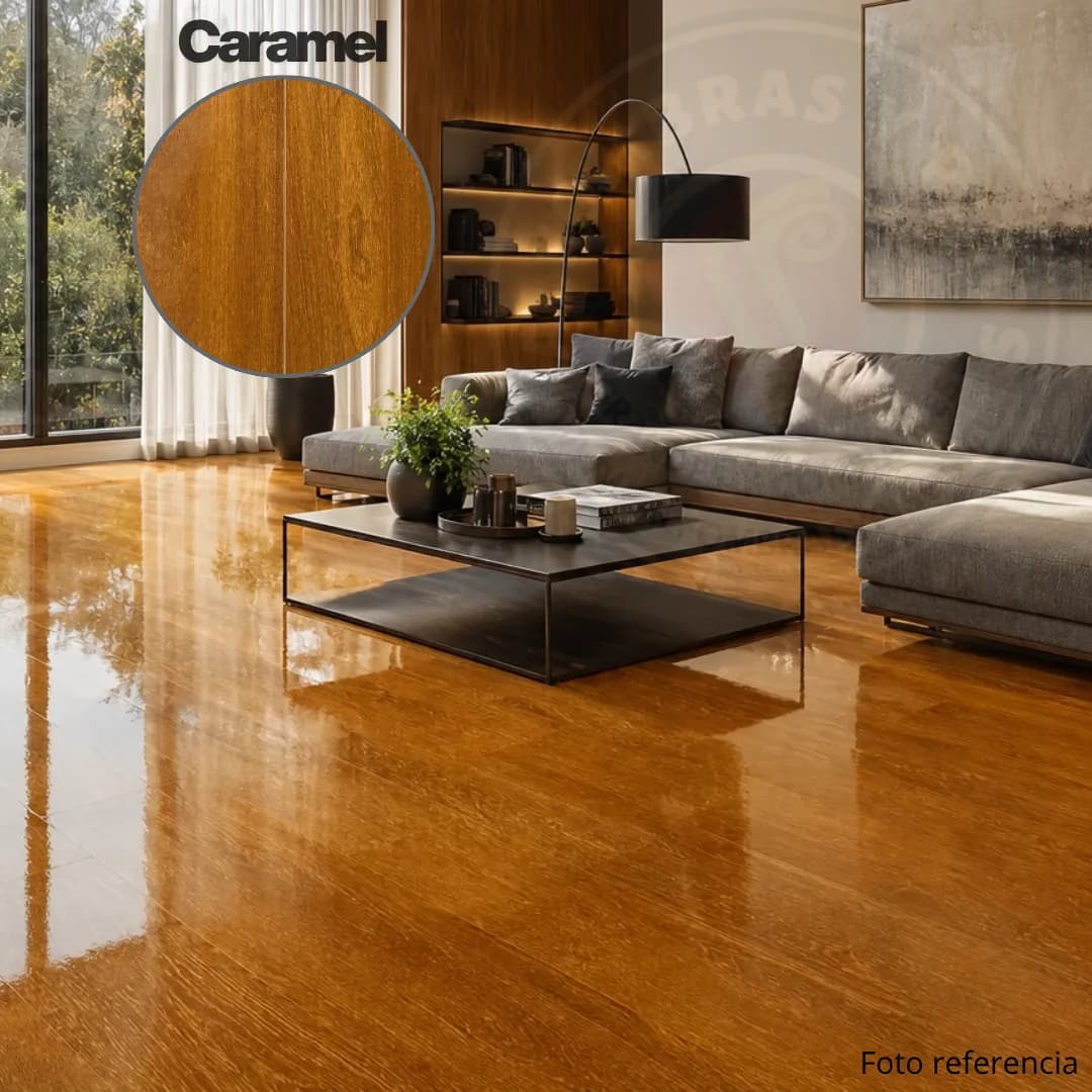 Piso Flotante Brillante 8mm Caramel