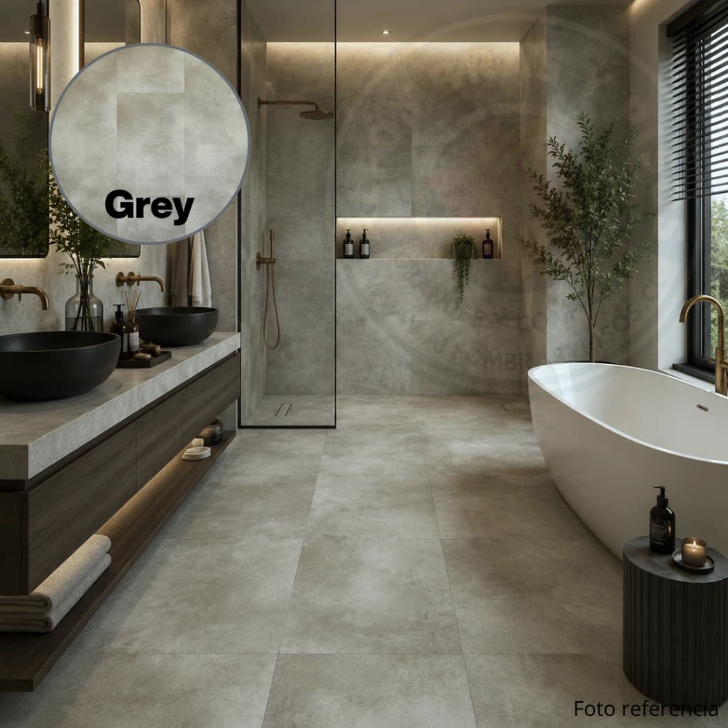 Piso Vinilico SPC Absolut Grey 6.5mm 30x60